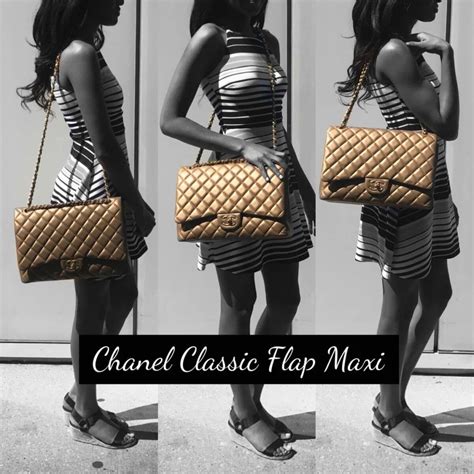 chanel classic flap maxi size|Chanel classic flap beige.